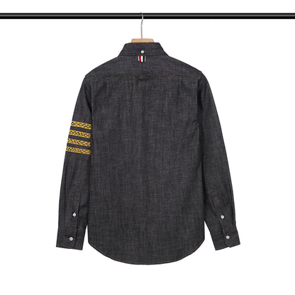 2025SS snake embroidered denim shirt THOM TREND