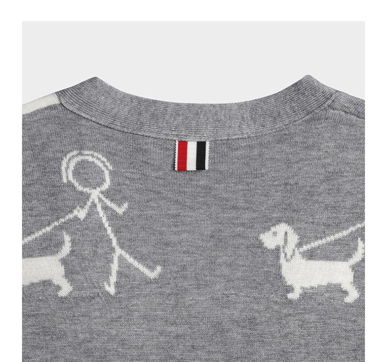 Unisex Stickman Dog Walking Cardigan THOM TREND