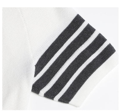 Ladies V-neck ribbed knit short sleeves（副本） THOM TREND