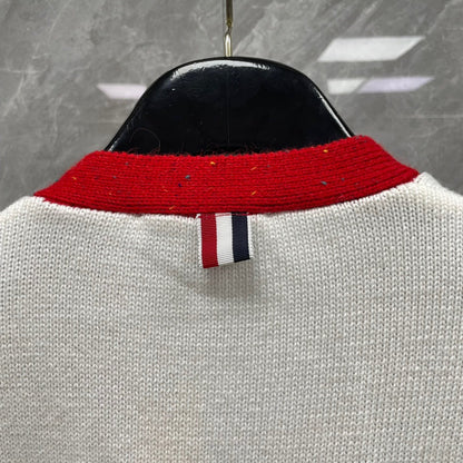 2025SS wool V-neck knitted cardigan THOM TREND