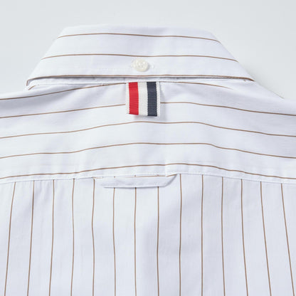 2025SS Women's vertical striped cropped shirt THOM TREND