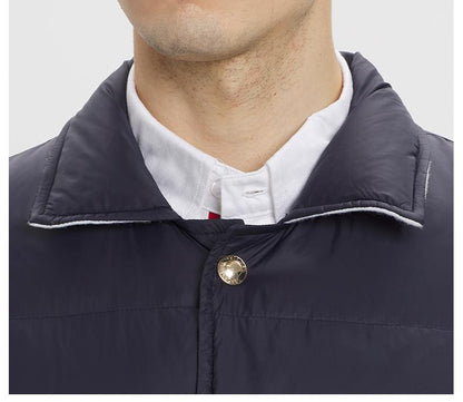 Classic 4-Strip Lapel Midi Down Jacket THOM TREND