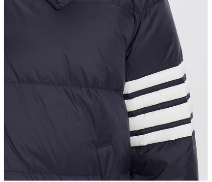 Classic 4-Strip Lapel Midi Down Jacket THOM TREND