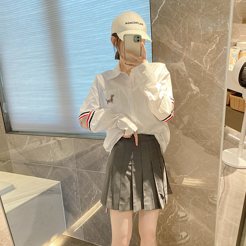 Women's Pink Striped Shirt（复制） THOM TREND