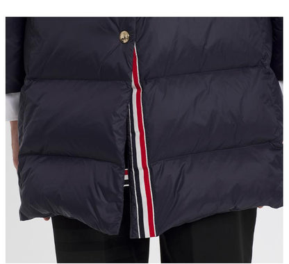 Classic 4-Strip Lapel Midi Down Jacket THOM TREND