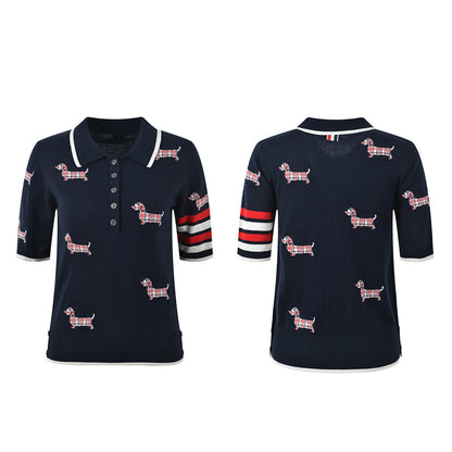 Women's Puppy Embroidered T-Shirt THOM TREND