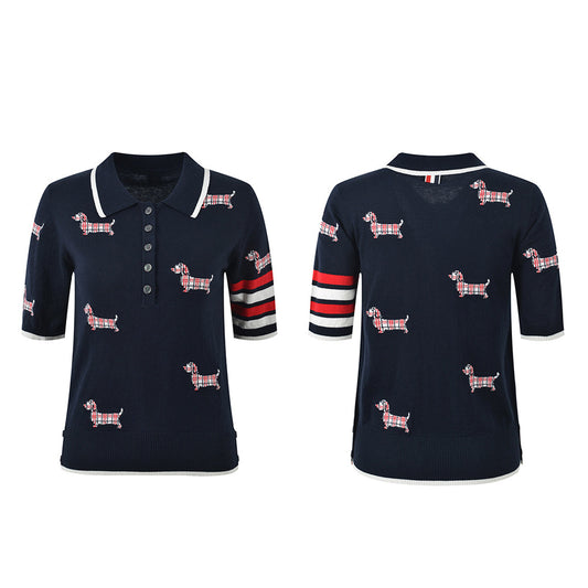 Women's Puppy Embroidered T-Shirt THOM TREND