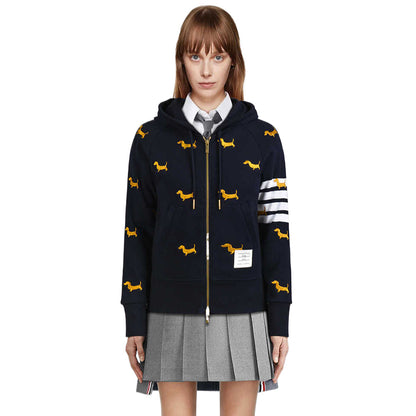 Women's Puppy Embroidered Hoodie THOM TREND