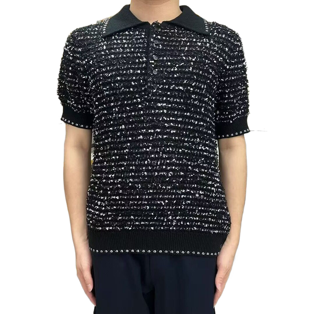 2025SS Unisex Tweed POLO Short Sleeve THOM TREND