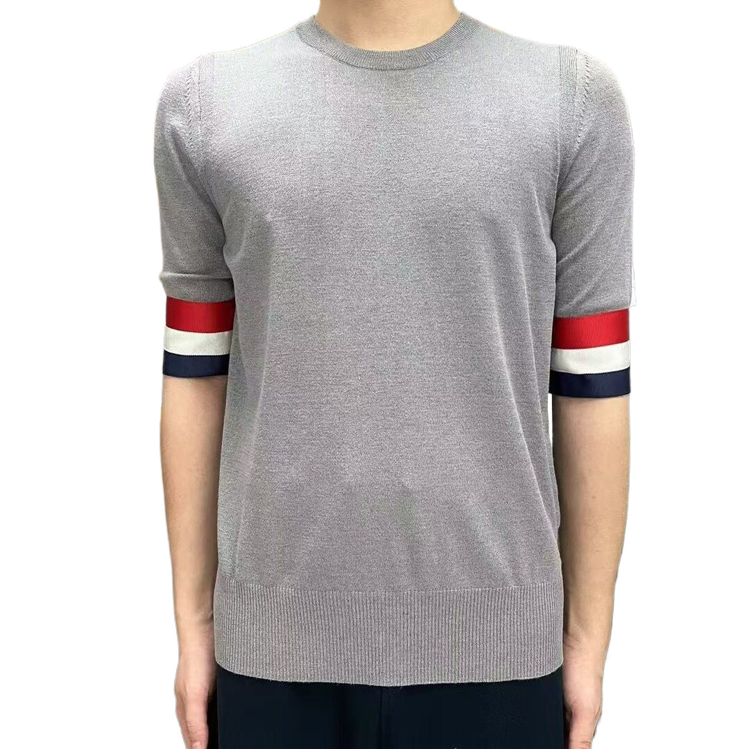 Red, white and blue cuffs T-shirt THOM TREND