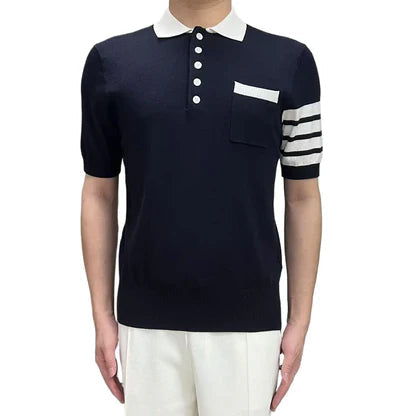 2025SS Knitted POLO shirt THOM TREND