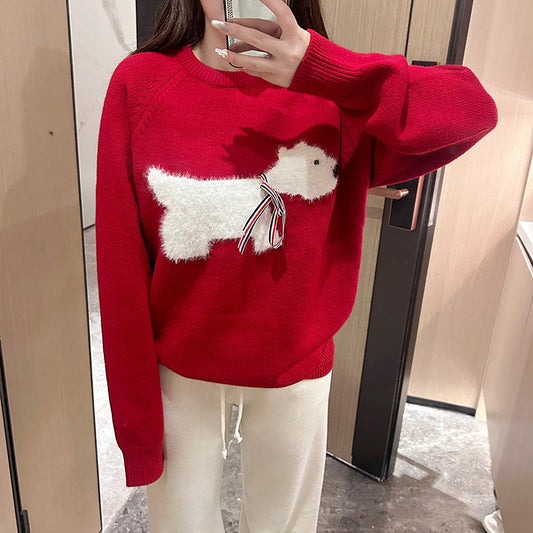 2025SS  Christmas red pullover sweater THOM TREND