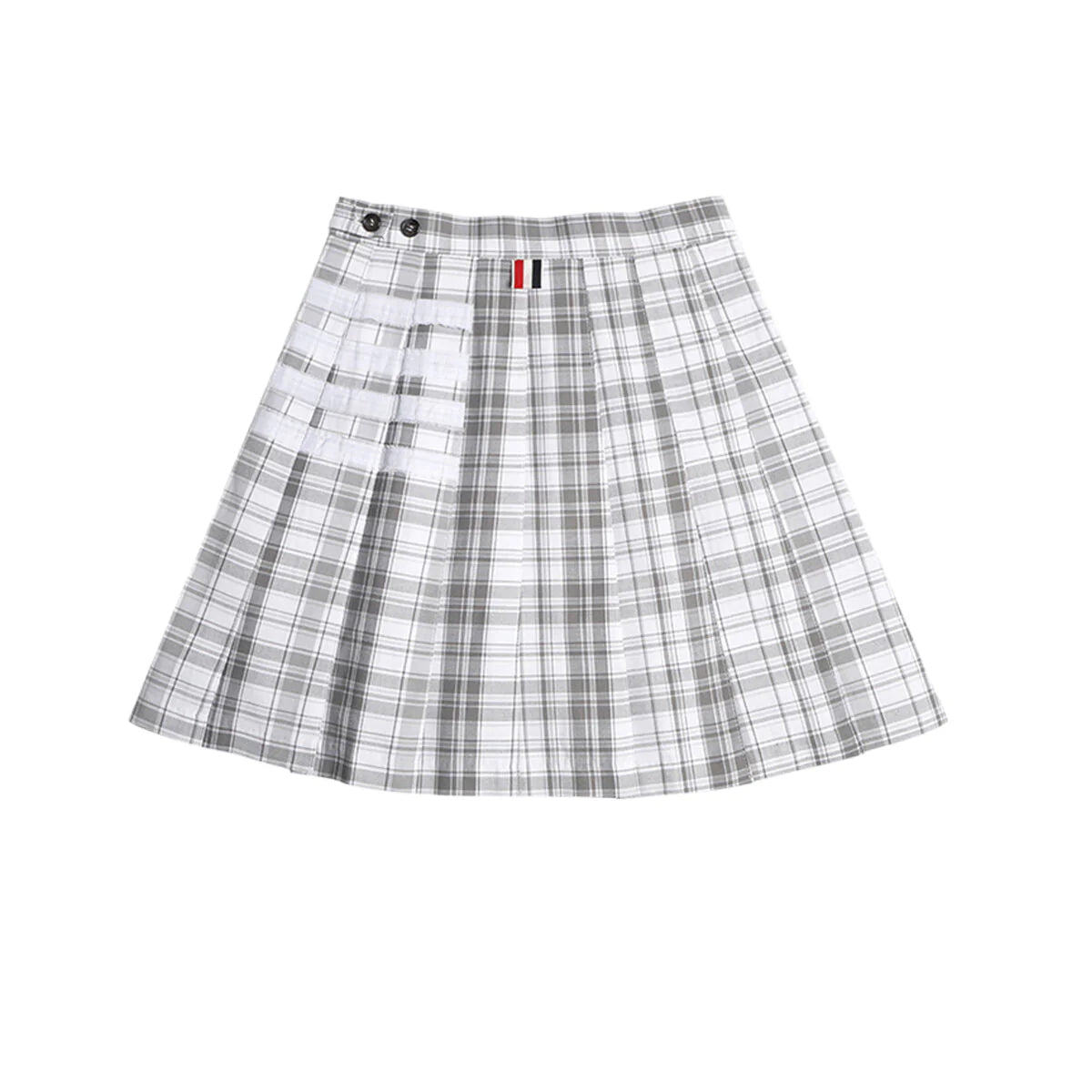 4 Bars Plaid pleated skirt