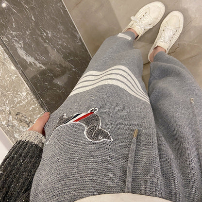 Thickened sweatpants with cuffs