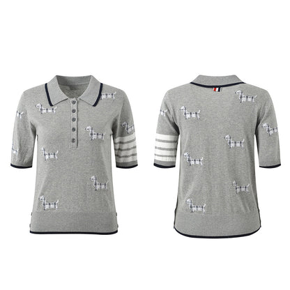 Women's Puppy Embroidered T-Shirt THOM TREND