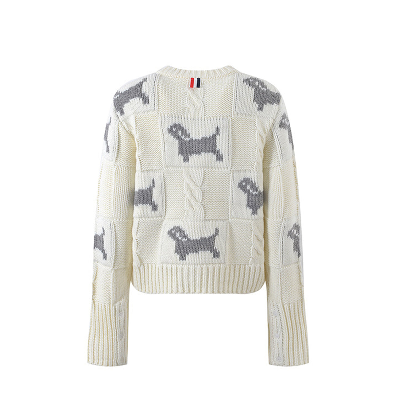 Women's Puppy Cardigan Crew Neck Sweater THOM TREND