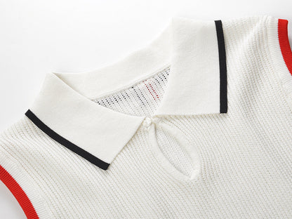 Polo neck sleeveless vest