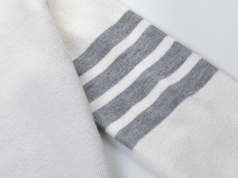 Four-Stripe Pink V-Neck Cardigan（副本） THOM TREND