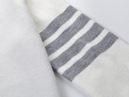 Four-Stripe Pink V-Neck Cardigan（副本） THOM TREND