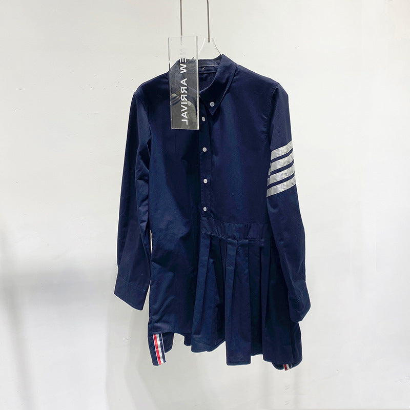 Long sleeve pleated dress