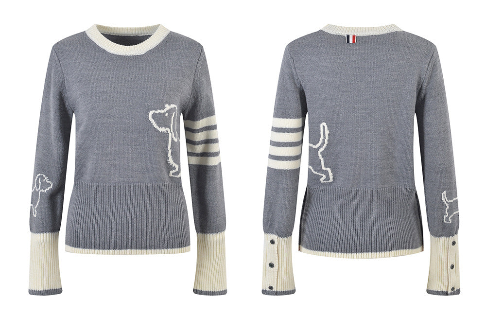 Puppy embroidered sweater