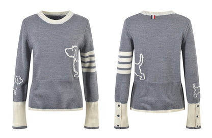 Puppy embroidered sweater
