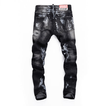New-DSQ2 2025ss Ripped Black Jeans