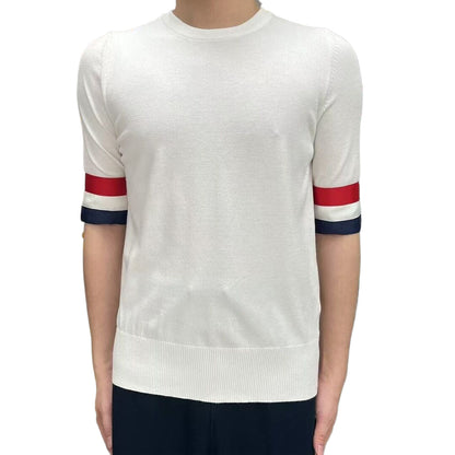 Red, white and blue cuffs T-shirt THOM TREND