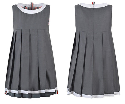 Sleeveless pleated vest dress