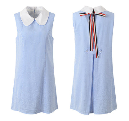 Blue Striped Shirt Dress