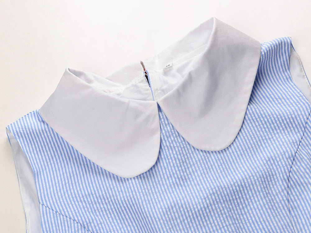 Blue Striped Shirt Dress