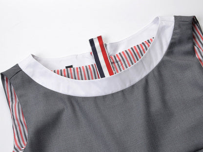 Sleeveless pleated vest dress