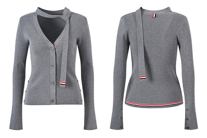 Ribbon knitted cardigan