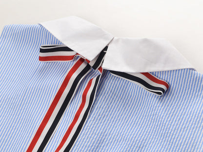 Blue Striped Shirt Dress