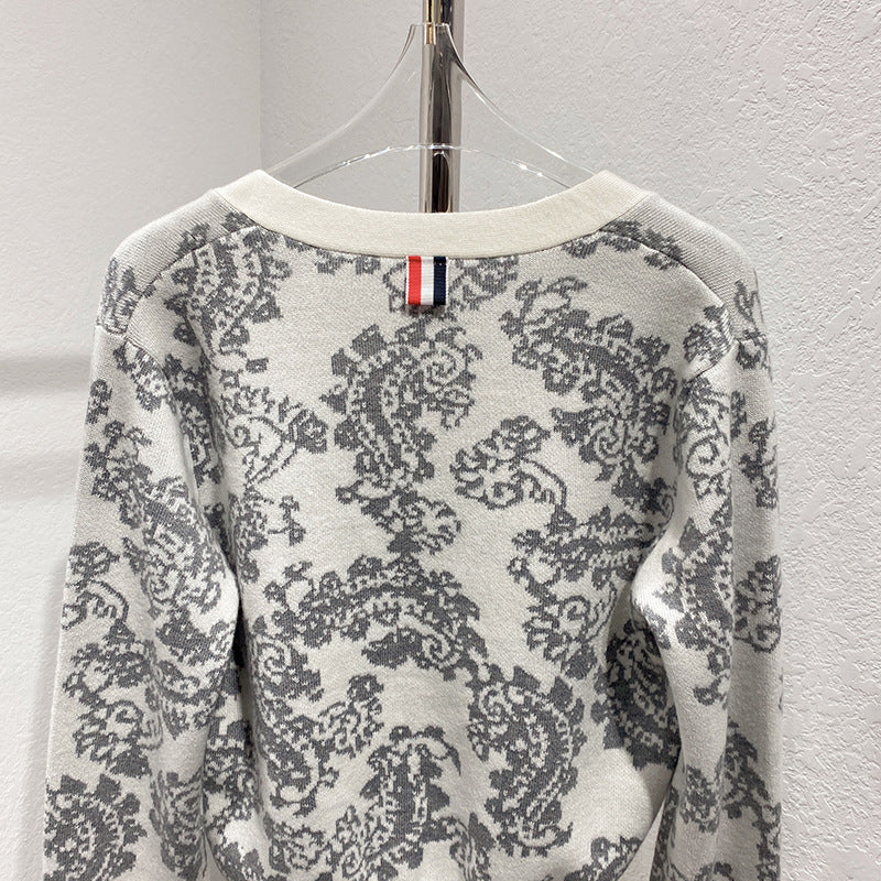 Colorblock wool knit cardigan（副本） THOM TREND