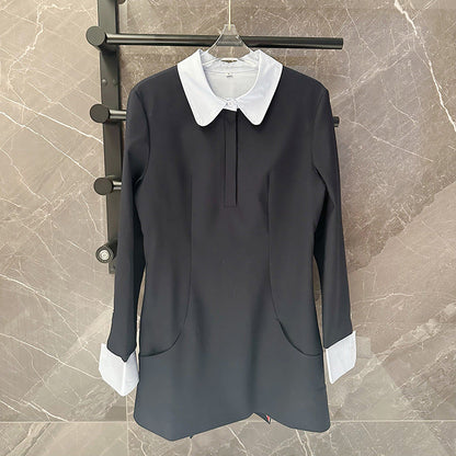 Hooded contrast cardigan and skirt set（复制） THOM TREND