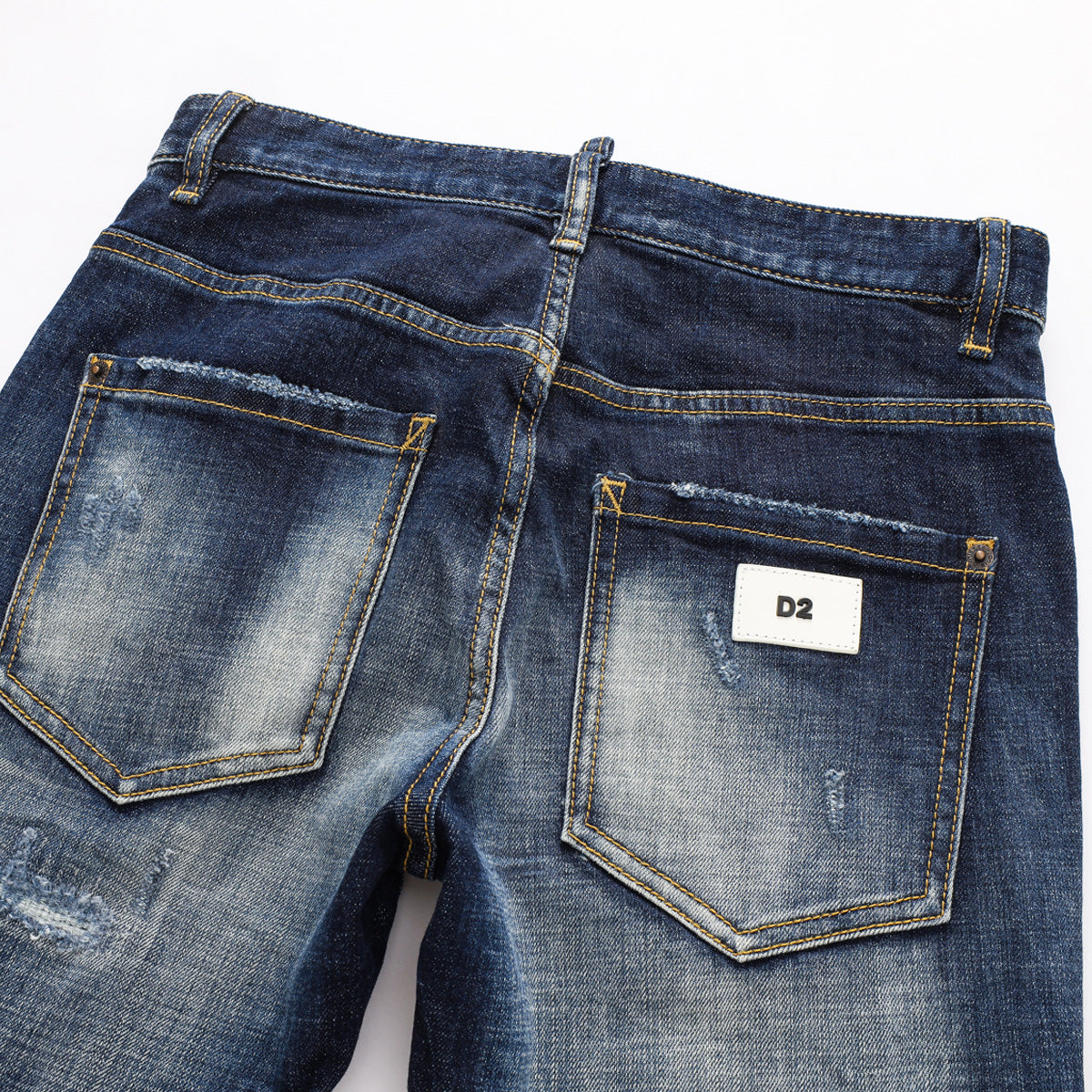 New-DSQ2 Frayed patch Jeans