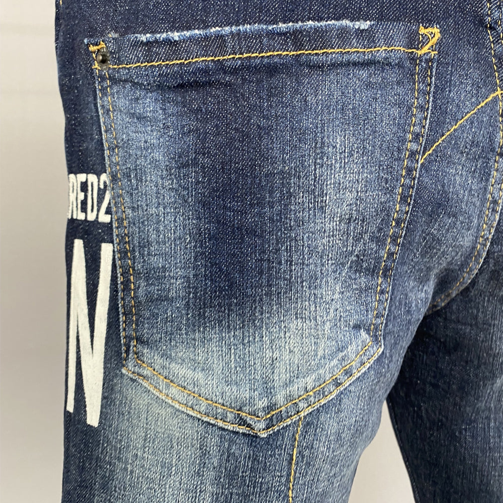 New-DSQ2 Blue Ripped Jeans