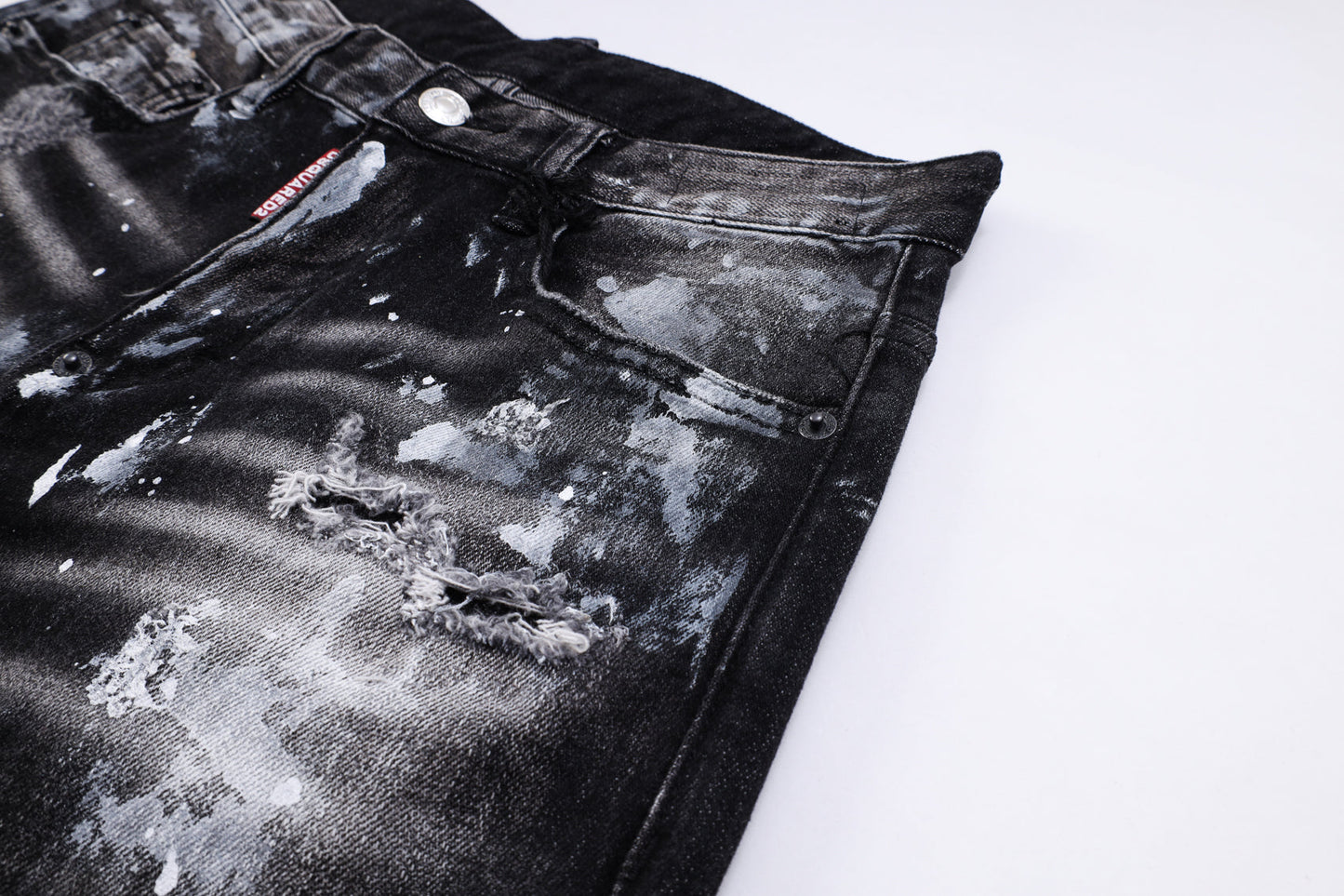New-DSQ2 2025ss Ripped Black Jeans