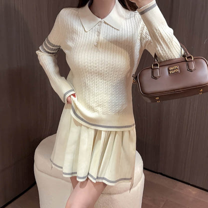 2025Preppy wool casual knit suit