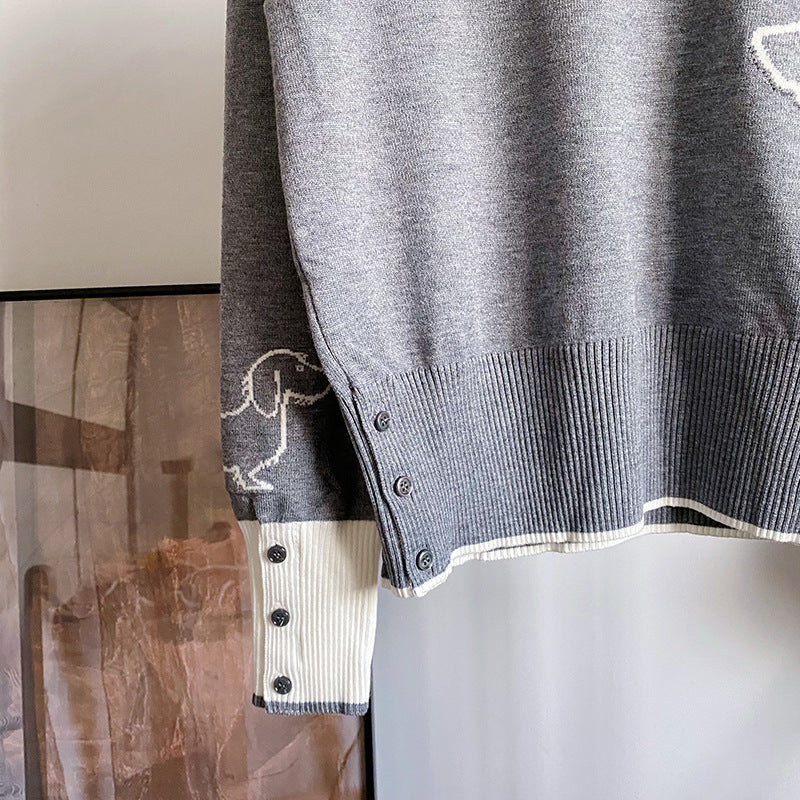 2025SS  Dog pattern pullover sweater THOM TREND