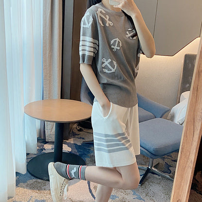 Round neck high waist T-shirt