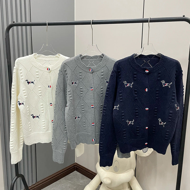 2025SS Puppy Wavy Diamond Cardigan THOM TREND