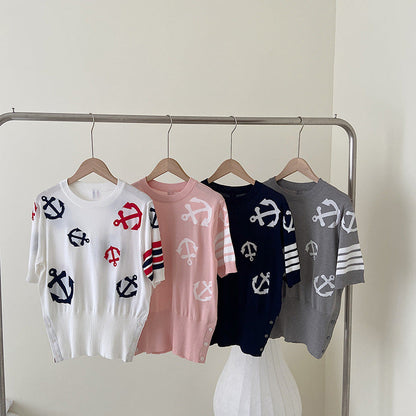 Round neck high waist T-shirt