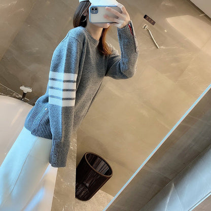 women's four stripe T-shirt sweater（复制） THOM TREND