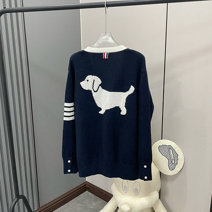 Puppy Embroidered Short Sleeve Sweater（副本） THOM TREND