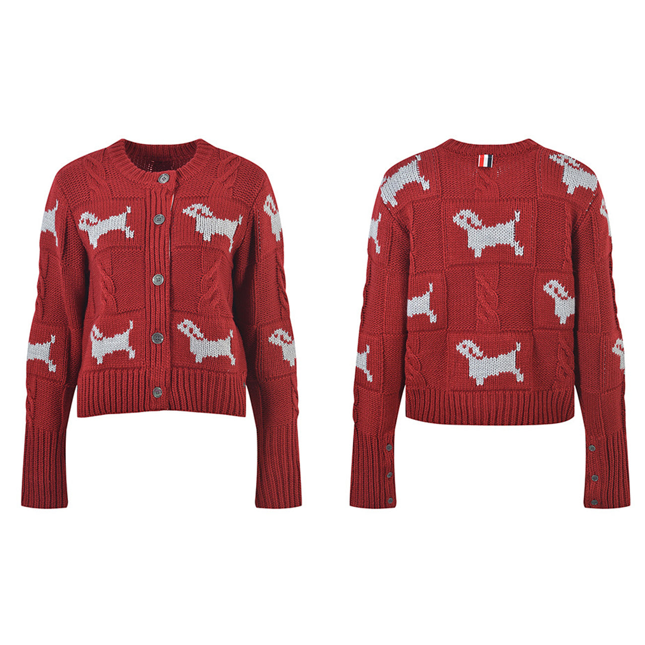 Women's Puppy Cardigan Crew Neck Sweater THOM TREND