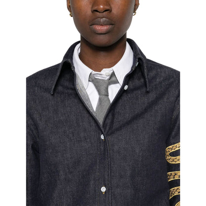 2025SS Snake Embroidered Denim Shirt