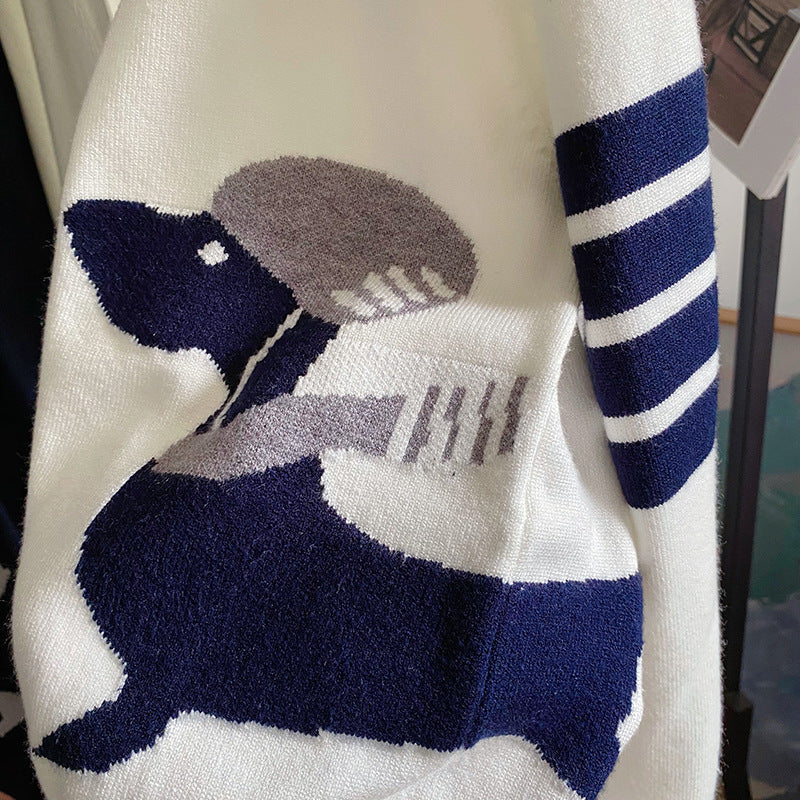 Dog V-neck sweater with back（副本） THOM TREND