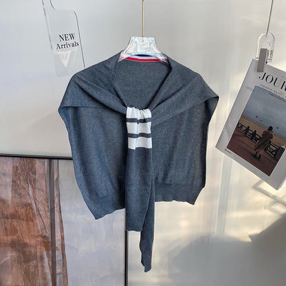 Small knitted knotted thin shawl THOM TREND